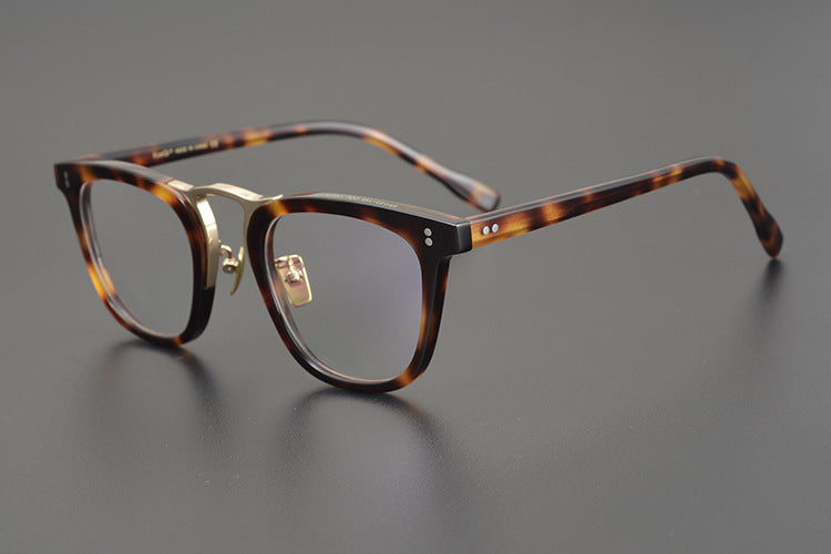 Bold Square Frames with Gold Bridge Full-Rim Style for Wider Faces