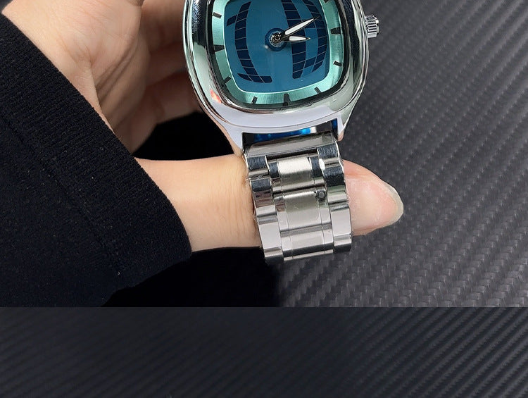 Y2K retro steel band deformable digital dynamic watch
