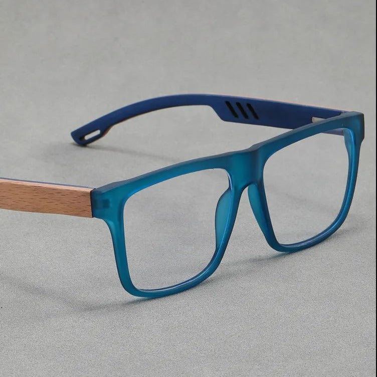 Bamboo-style square frame eyeglasses