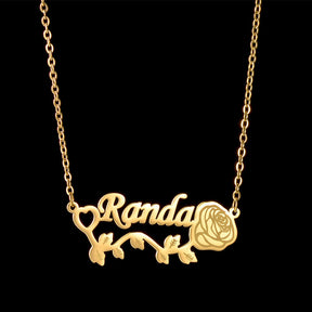 rose custom name necklace diy personalized jewelry