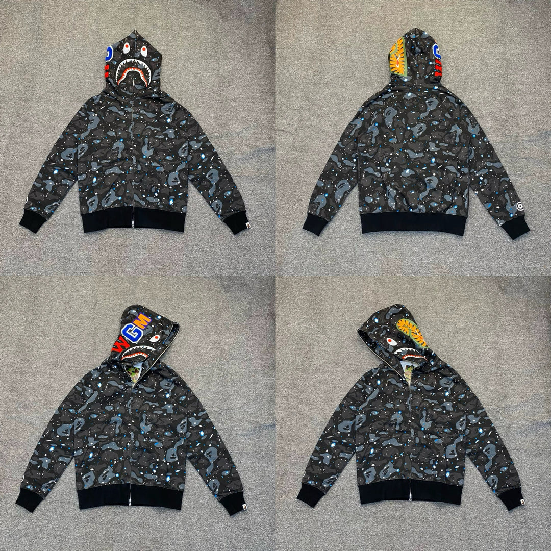 BAPE Shark head camouflage zip-up jacket