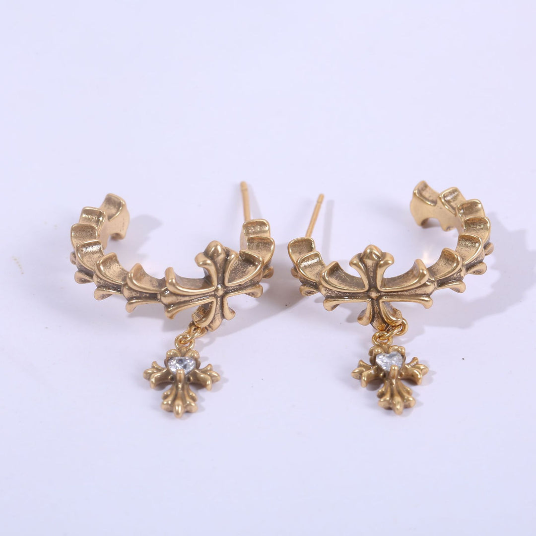 Chrome Hearts-Inspired Exquisite Cross Earrings