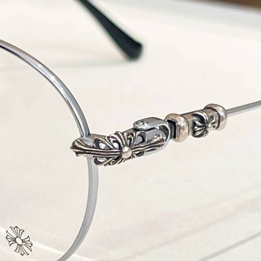 Chrome Hearts engraved round eyeglasses