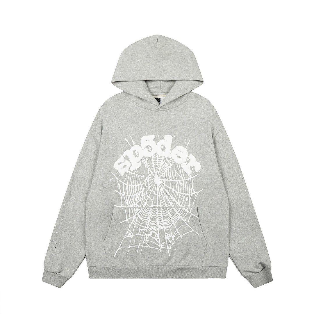 Sp5der 555555 star pattern hooded trousers and sweatshirt