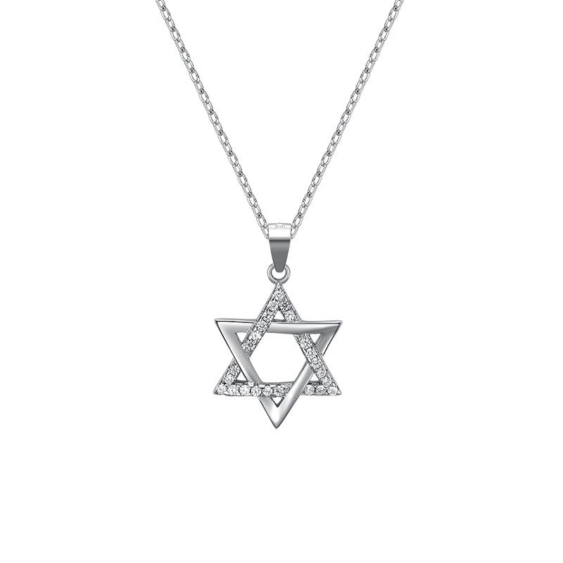 star of david necklace S925 silver pendant