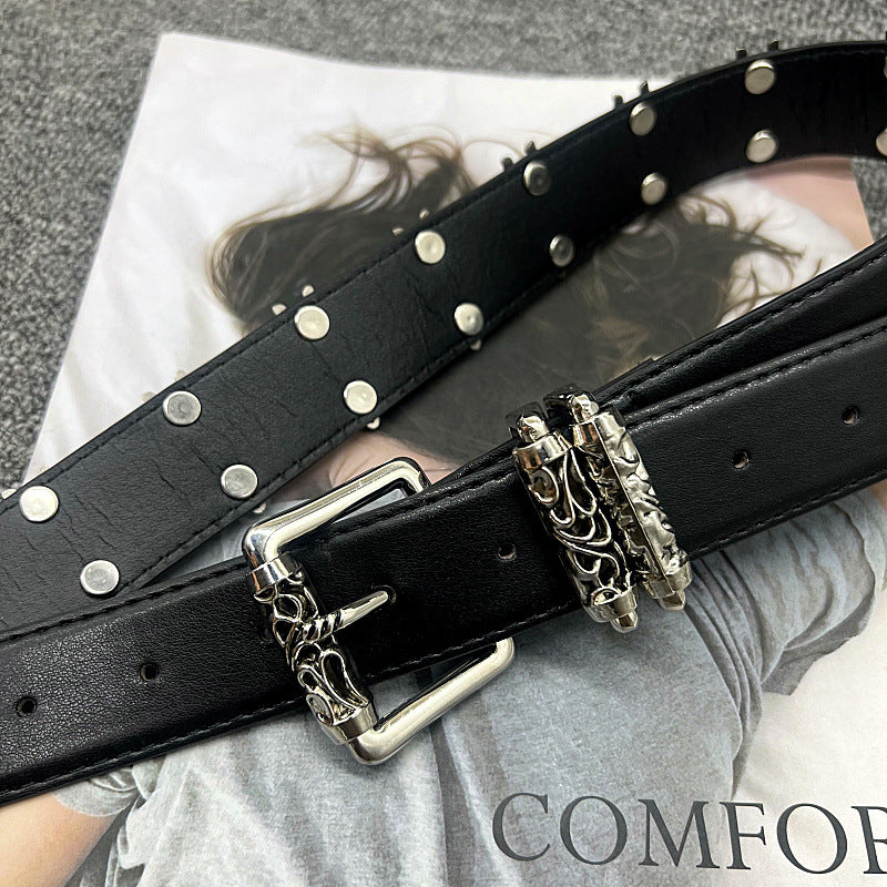 Chrome Hearts dagger belt with rollers, hollowed-out vine carving