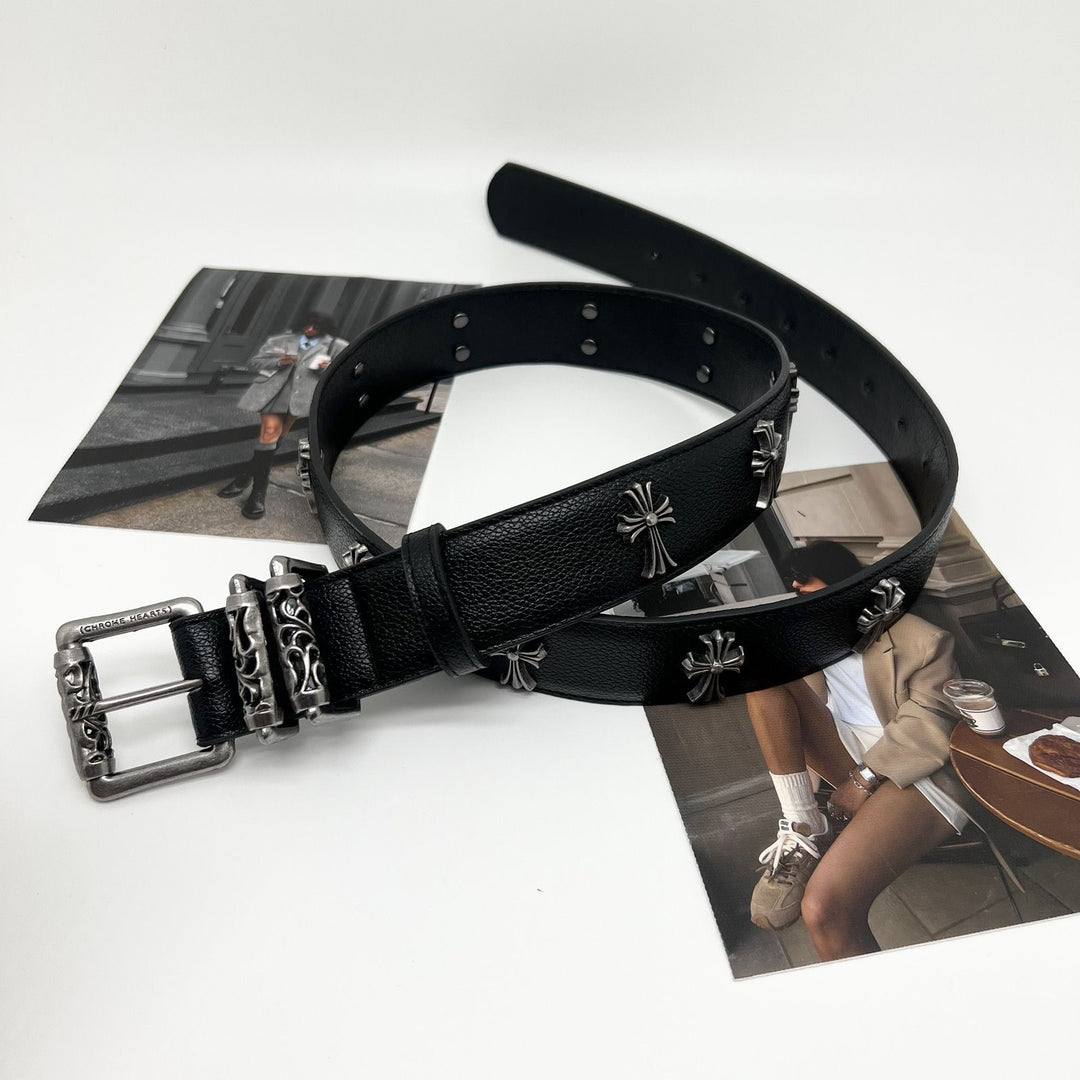 Chrome Hearts Cross Rivet Roller Buckle and Holy Sword Belt
