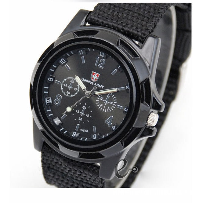 Stylish Military-Style Watch with Nylon/Fabric Strap