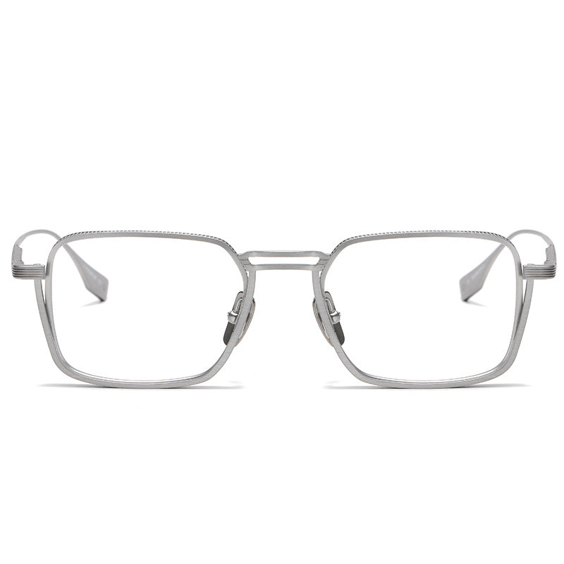 Matte Black Titanium Square Eyeglasses Frame