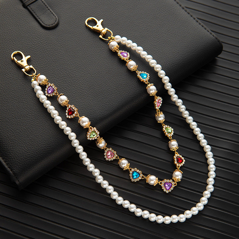 Rhinestone & Pearl Jewelry Set: Bracelet, Necklace, and Waist Chain