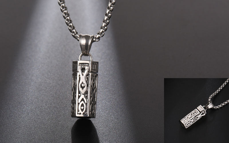 Aromatherapy Essential Oil Hollowed-out Silver Necklace