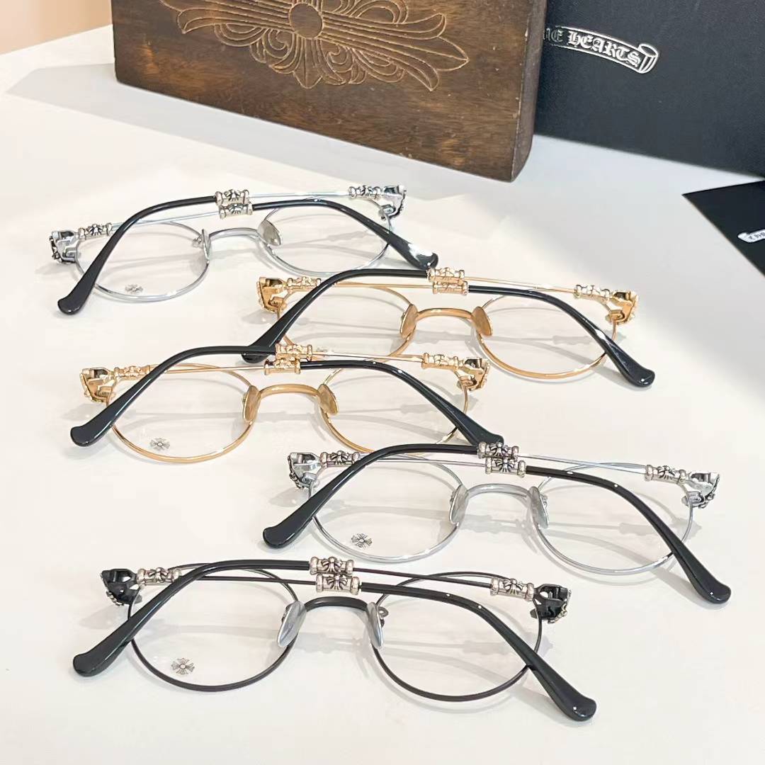 Chrome Hearts engraved round eyeglasses