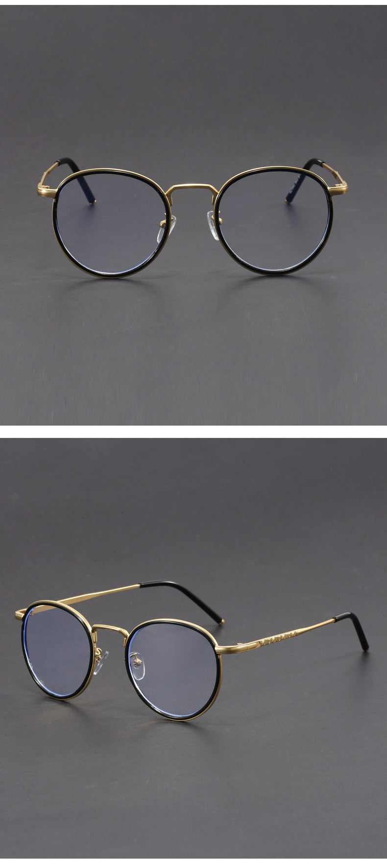 Irregular vintage round face slimming glasses