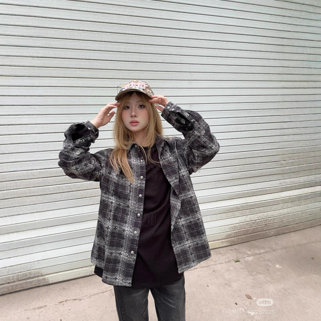 Chrome Hearts Paisley Cross Print Jacquard Long-Sleeved Shirt