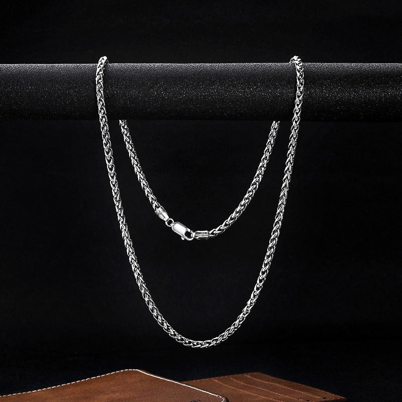 S925 silver antiqued keel chain