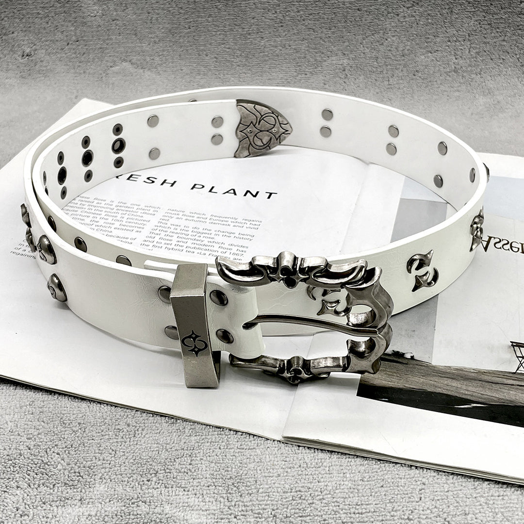 Chrome Hearts Studded Buckle Metal Hip Hop Belt