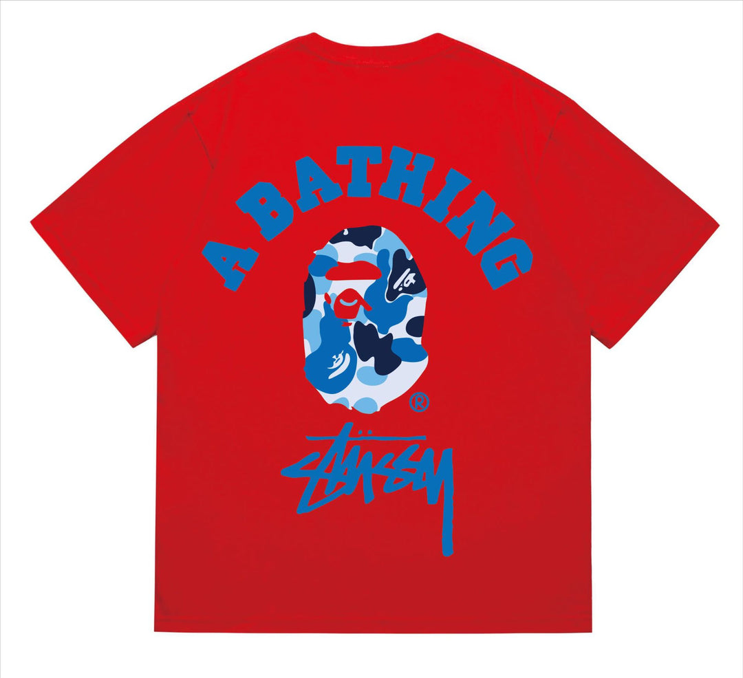 BAPE loose fit short-sleeved letter print t-shirt