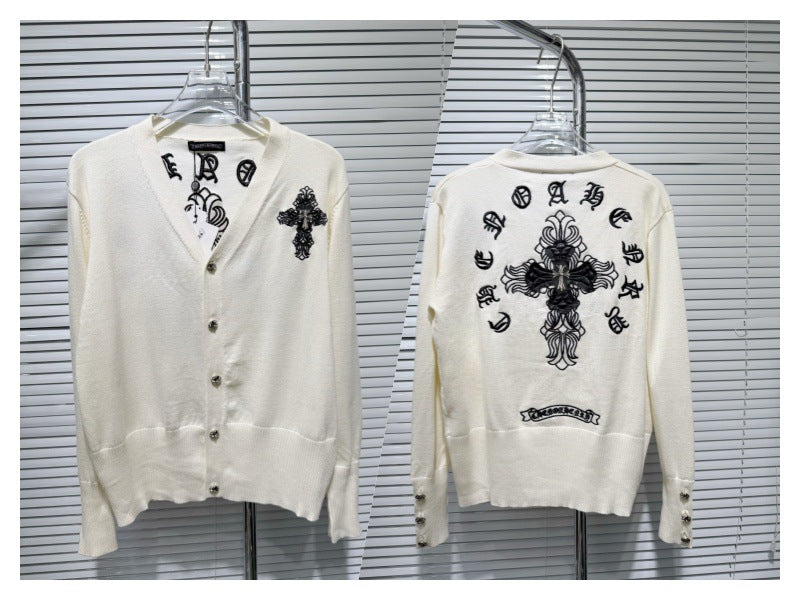 Chrome hearts cotton cross knitted sweater cardigan