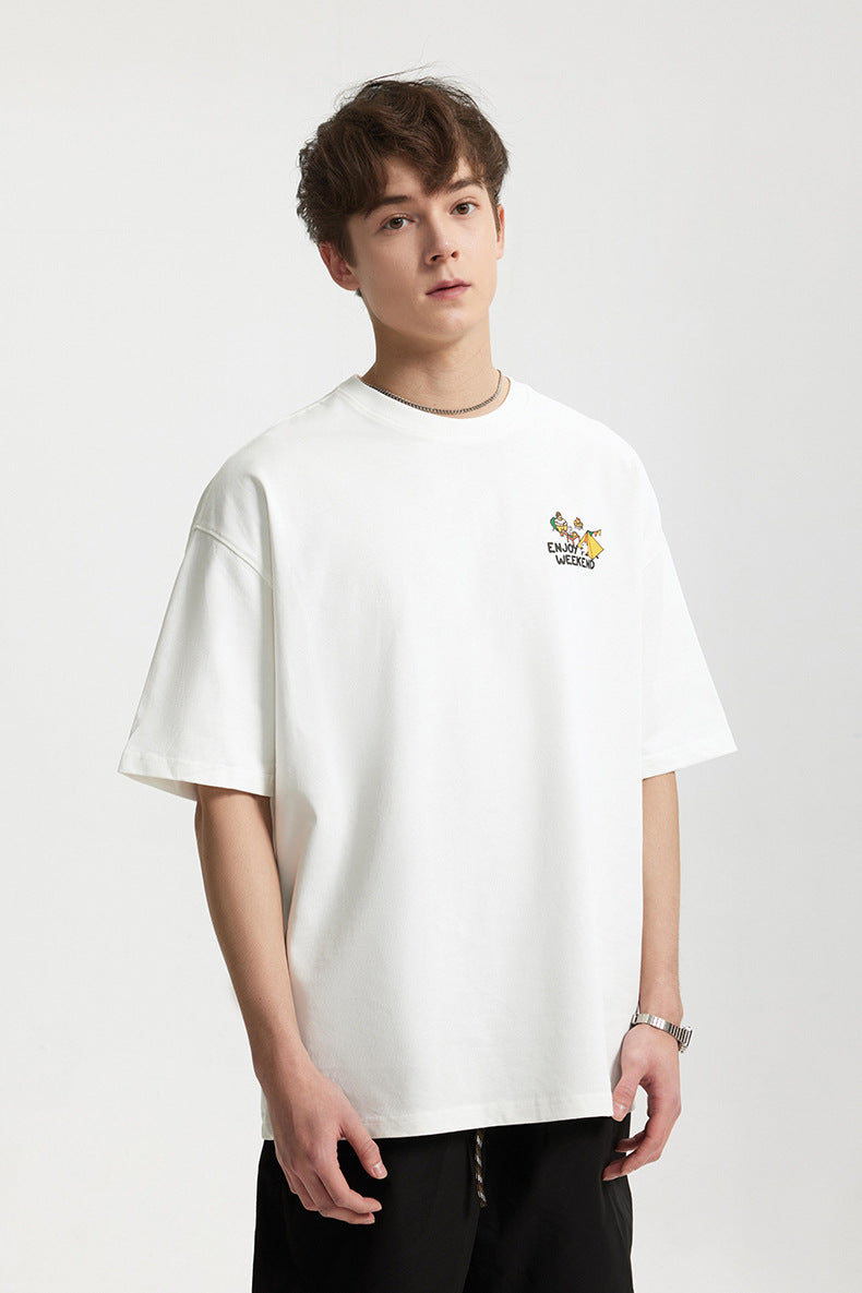 Camping Printed T-Shirt, Loose Fit, Short-Sleeve T-Shirt