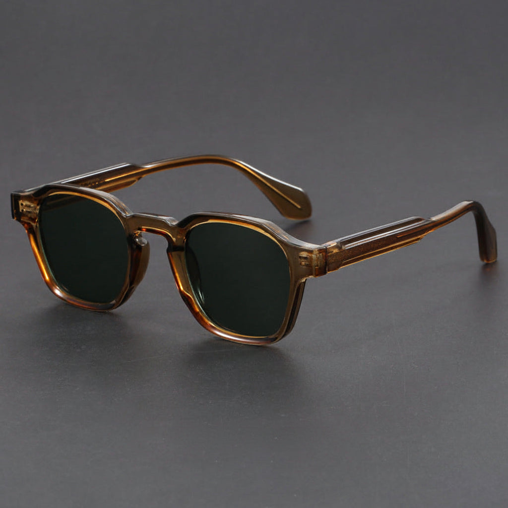 Retro irregular square black sunglasses