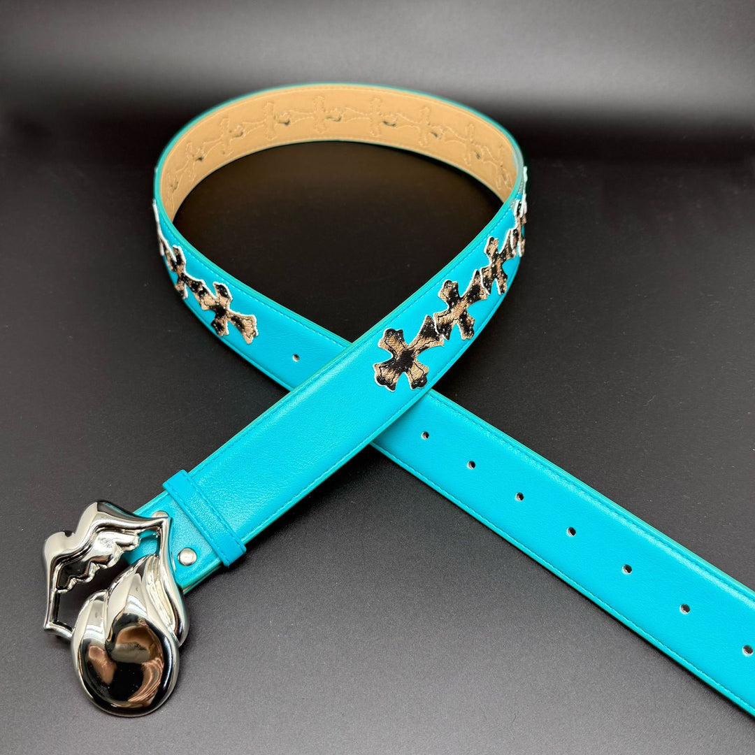 Chrome Hearts Cross designed classic leather belt for jeans