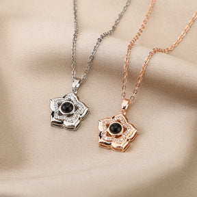 Projection five-pointed star shape pendant necklace picture customization