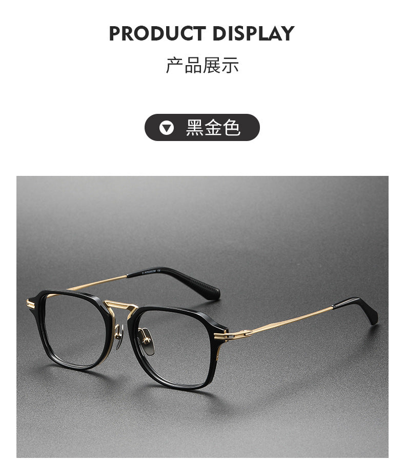 Handcrafted retro square acetate eyeglass frame