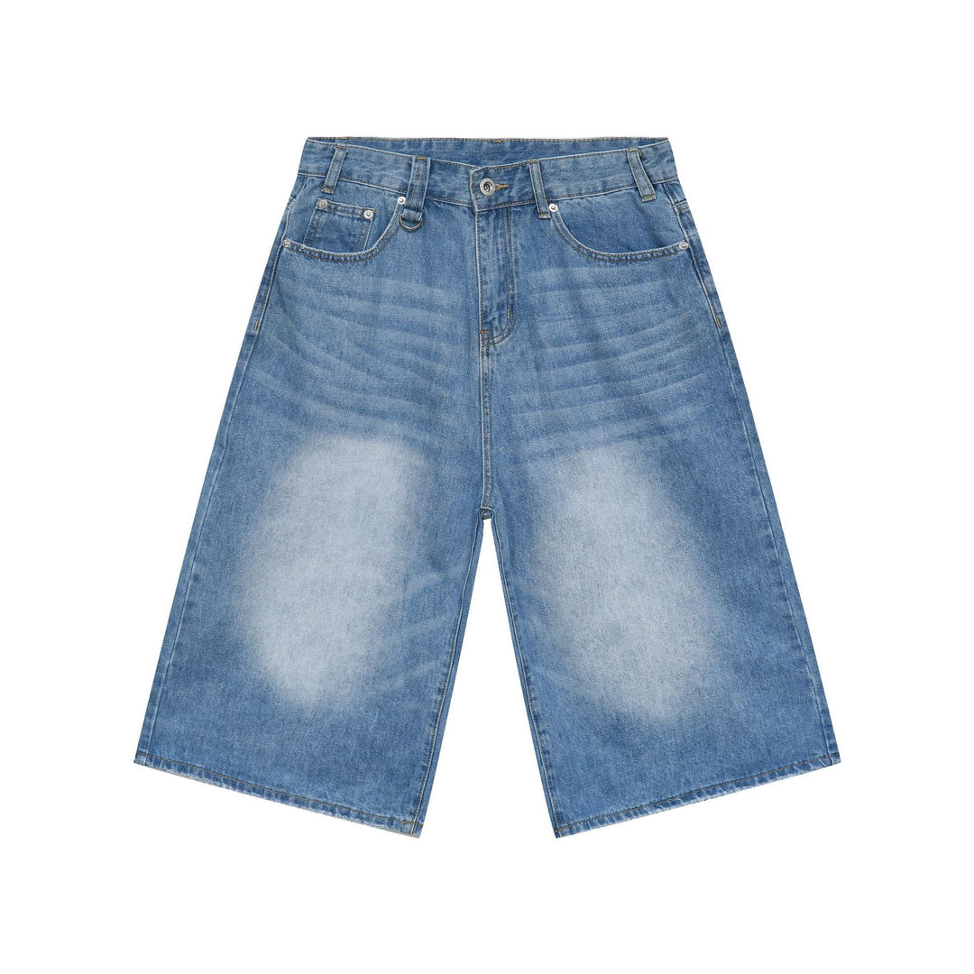 Summer Loose Fit Cropped Straight Leg Denim Shorts