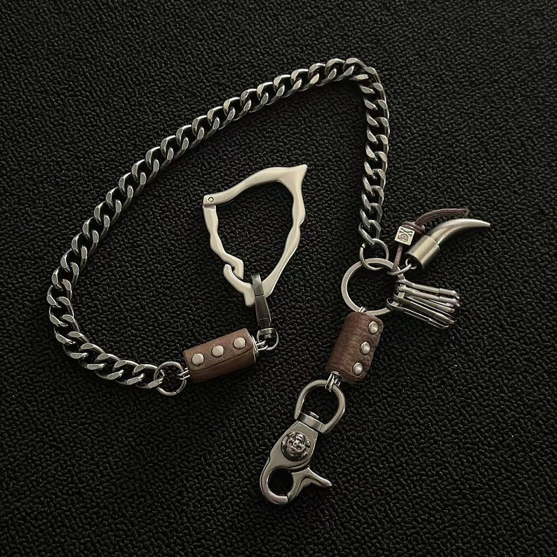 Hip-Hop Street Style Distressed Pants Chain