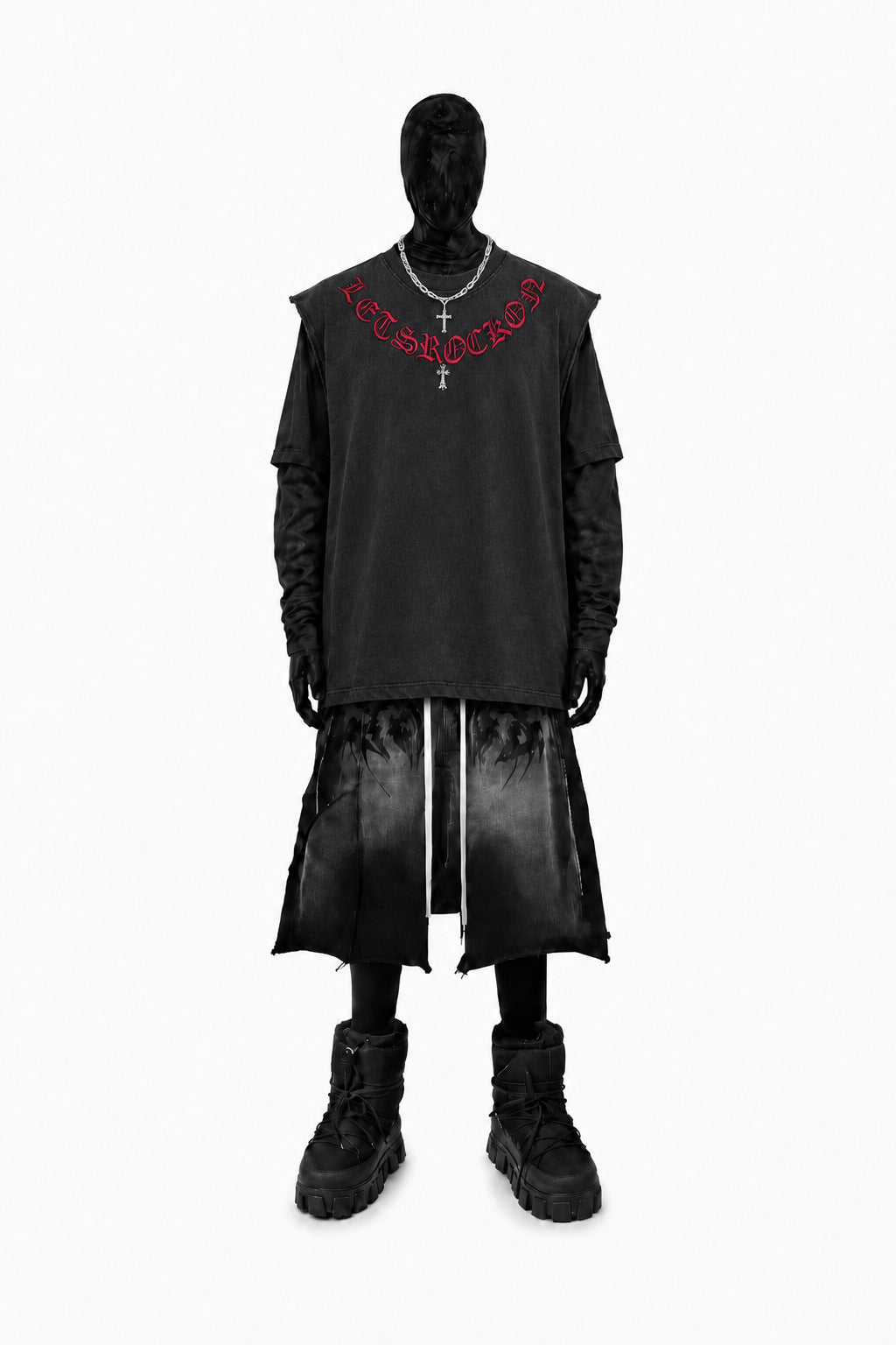 Chrome Hearts gothic letter embroidery and cross vest