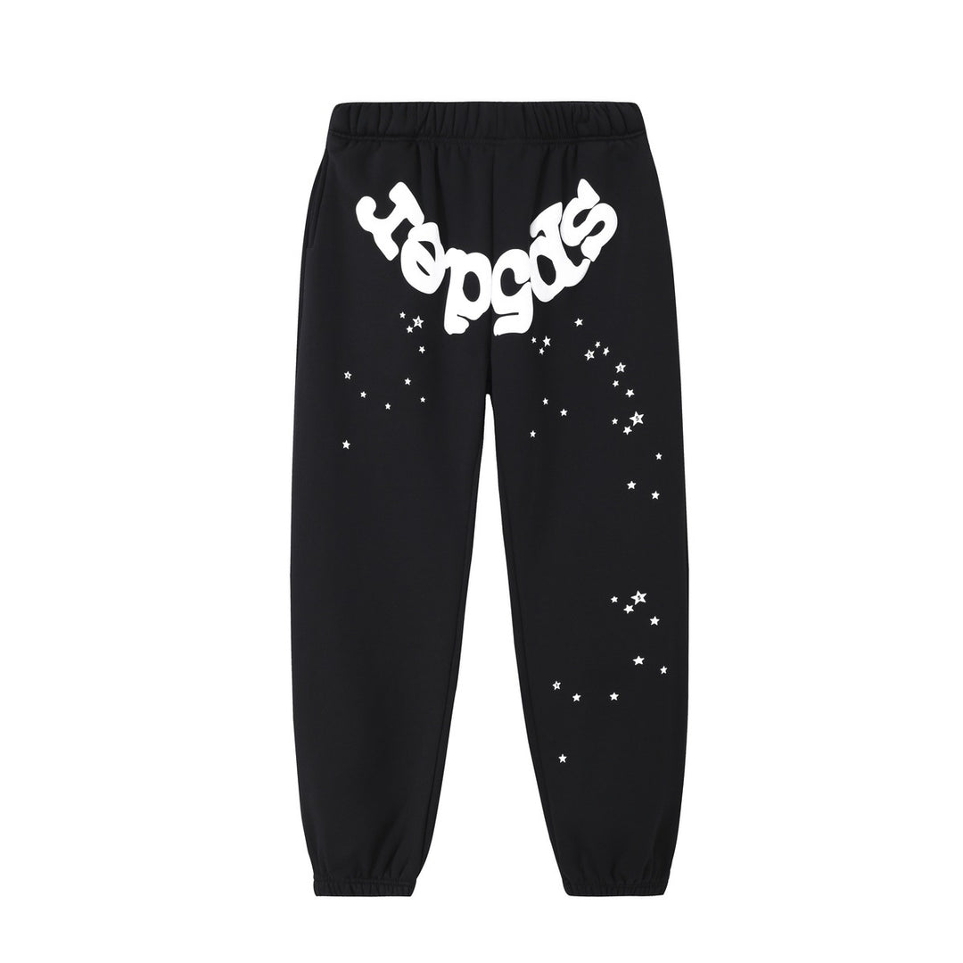 Sp5der foam letter 555 hoodie Pink Casual pants