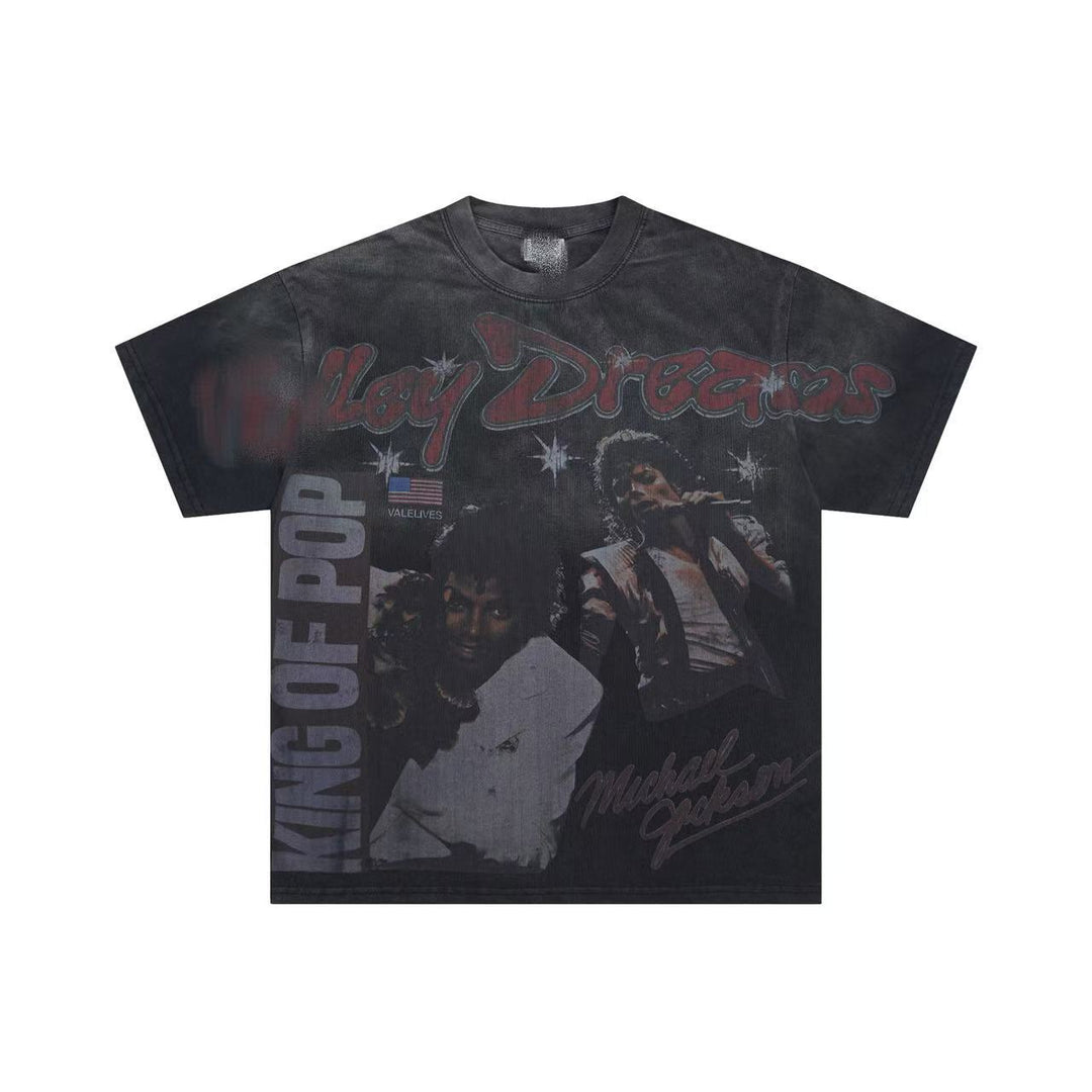 VAL Washed and Distressed Streetwear T-Shirt