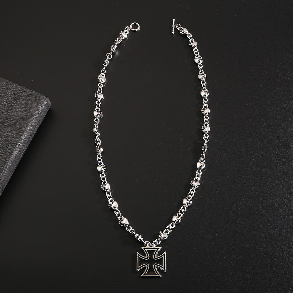 Chrome Hearts Style Dark Cross Necklace
