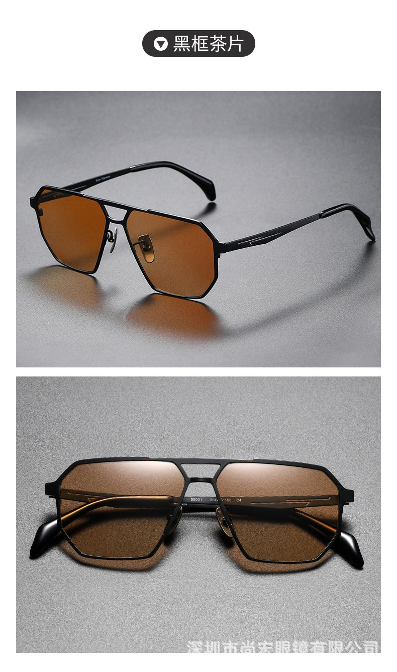 Retro Geometric Aviator Sunglasses