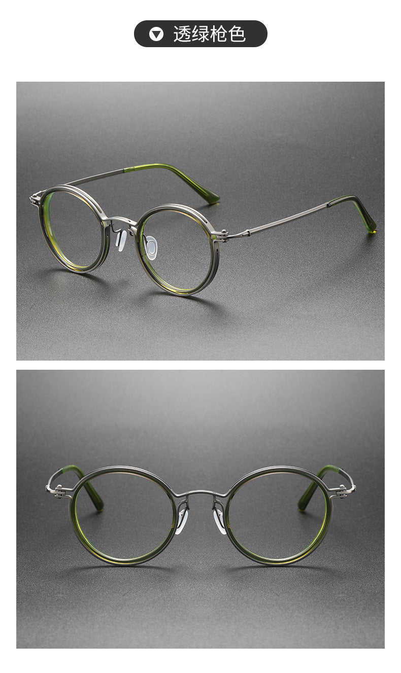 Retro Round Glasses Black Metal Optical Eyewear
