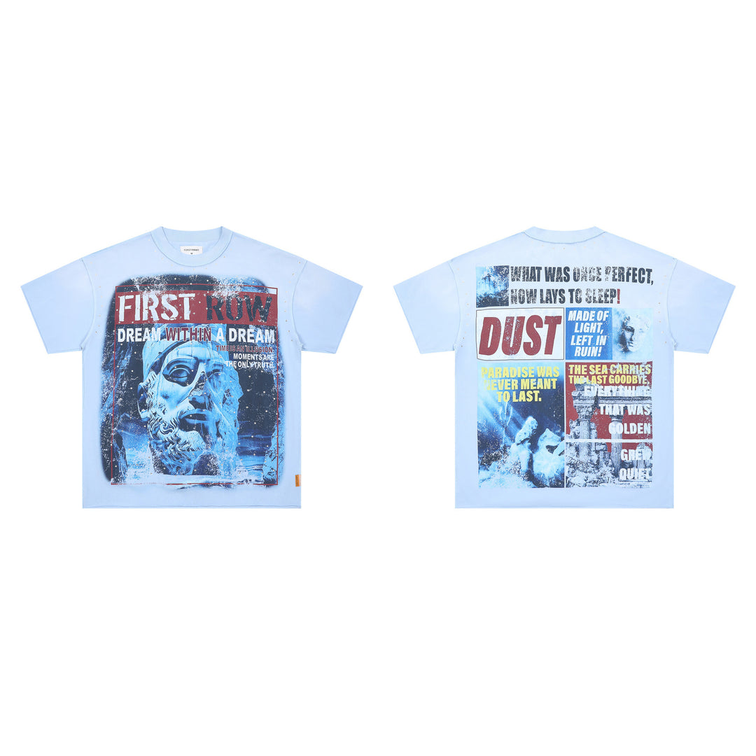 FIRST ROW LOST UTOPIA UNIVERSE CROPPED TEE White