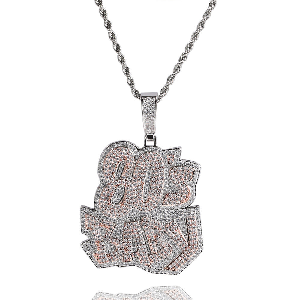 80Sbaby hip-hop diamond necklace