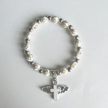 rosary bracelet acrylic cross angel hand jewelry