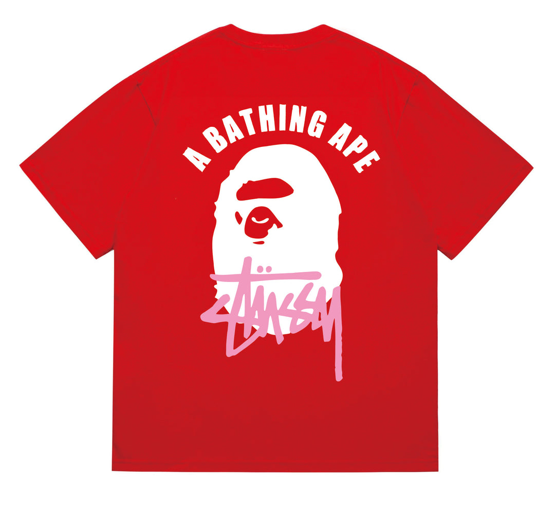 BAPE loose fit short-sleeved letter print t-shirt