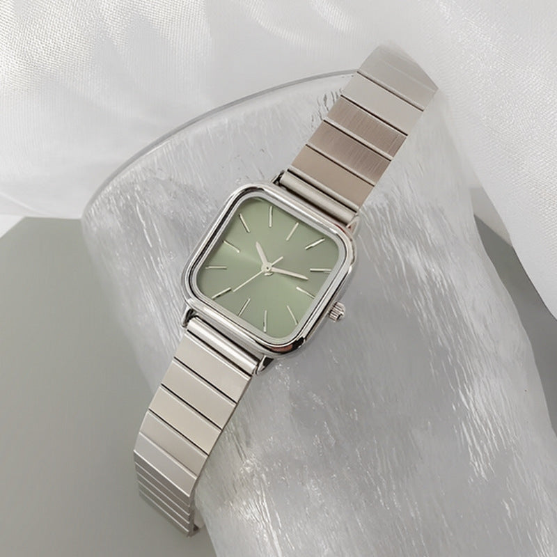 Simple student bamboo-joint steel band quartz watch