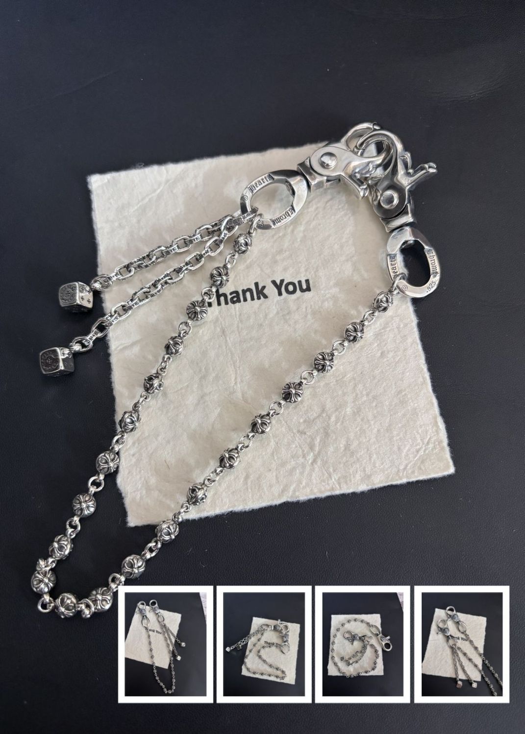 Chrome Hearts double lobster buckle versatile pants chain