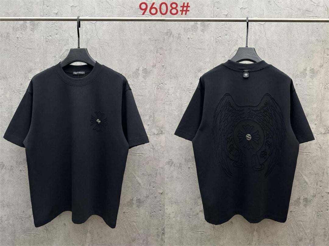Chrome Hearts American style appliqué embroidered couple T-shirt