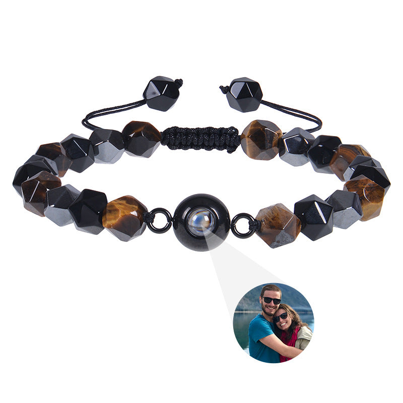 Obsidian Photo projection Customized Bracelet
