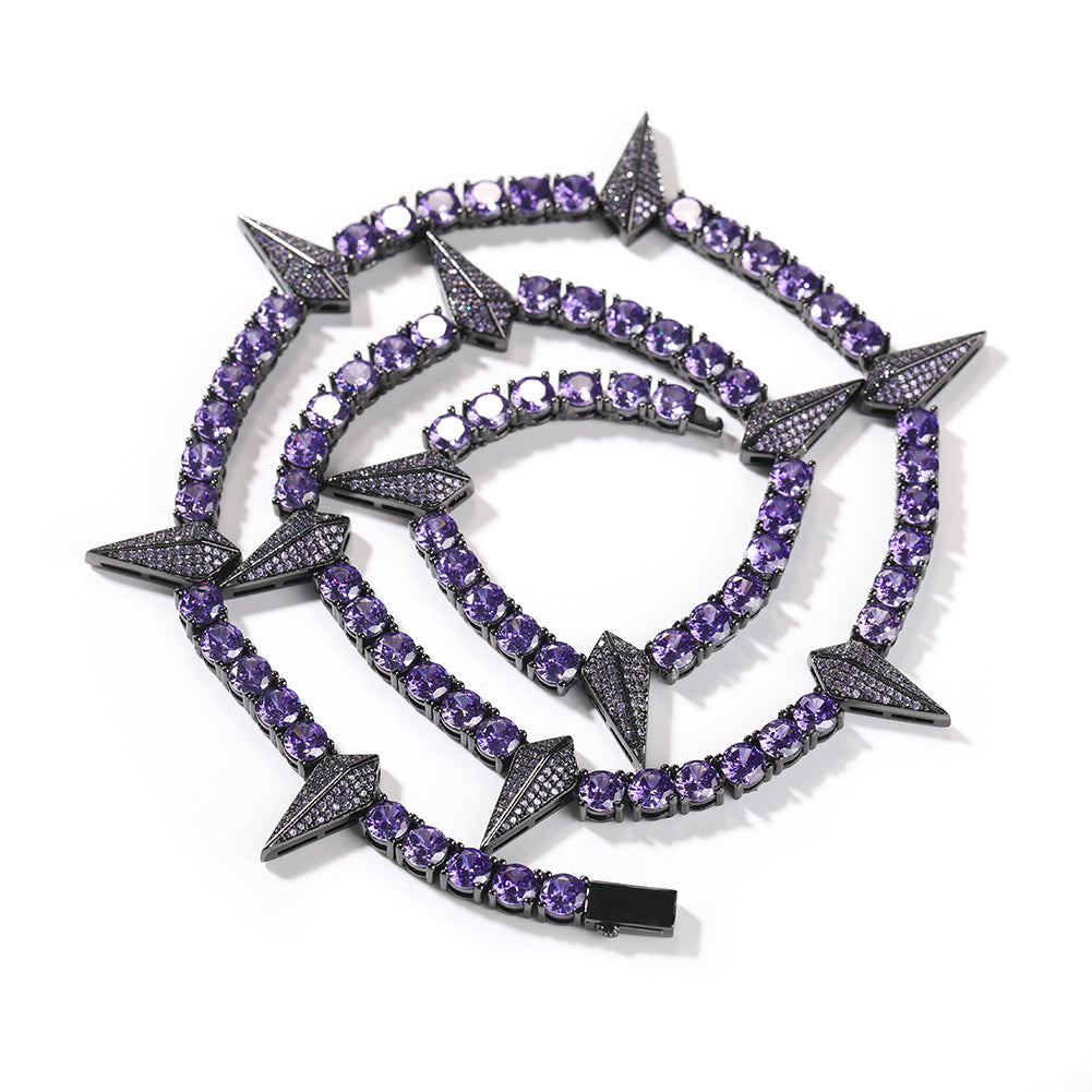 Hip-hop Black Panther zircon tennis chain