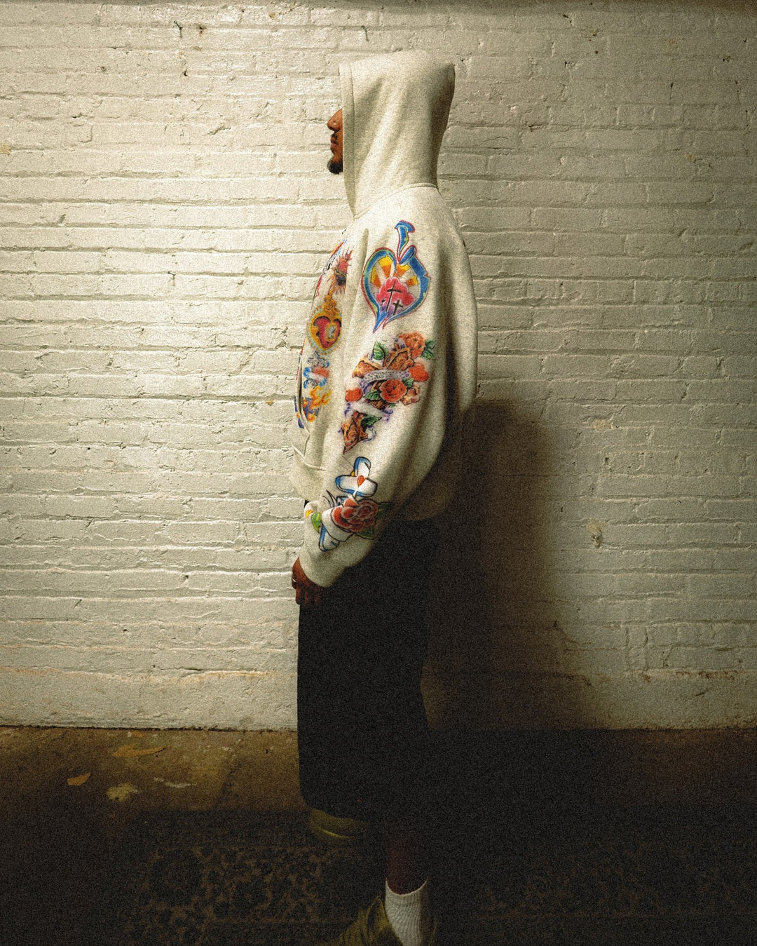 RIGHTEOUS Jesus Cross Cartoon Hooded Zip-up Sweatshirt