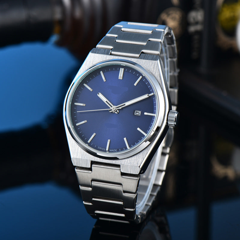 Classic Simple and Generous Solid Steel strap Watch