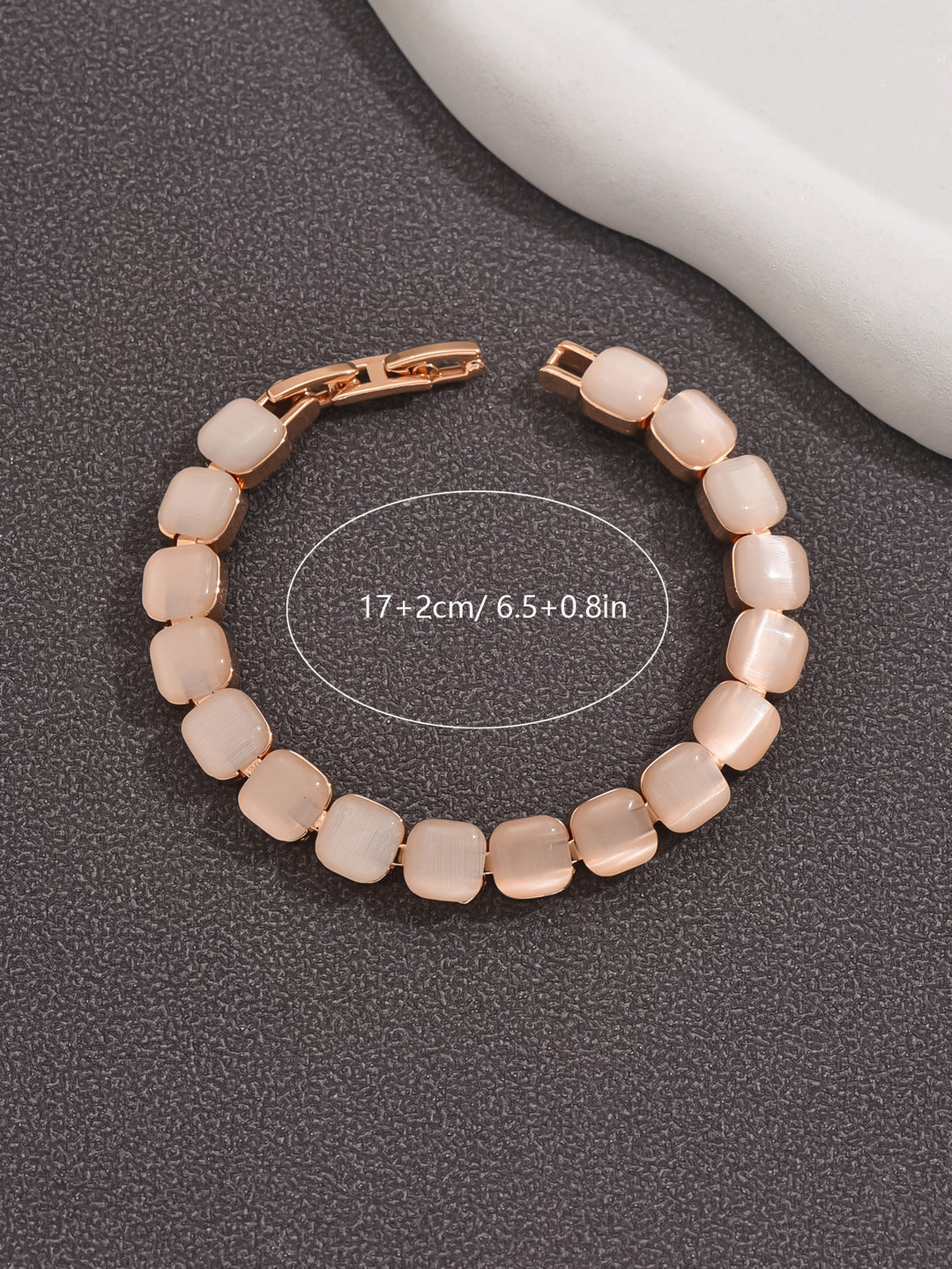 Rose Gold Geometric Cat's Eye Bracelet