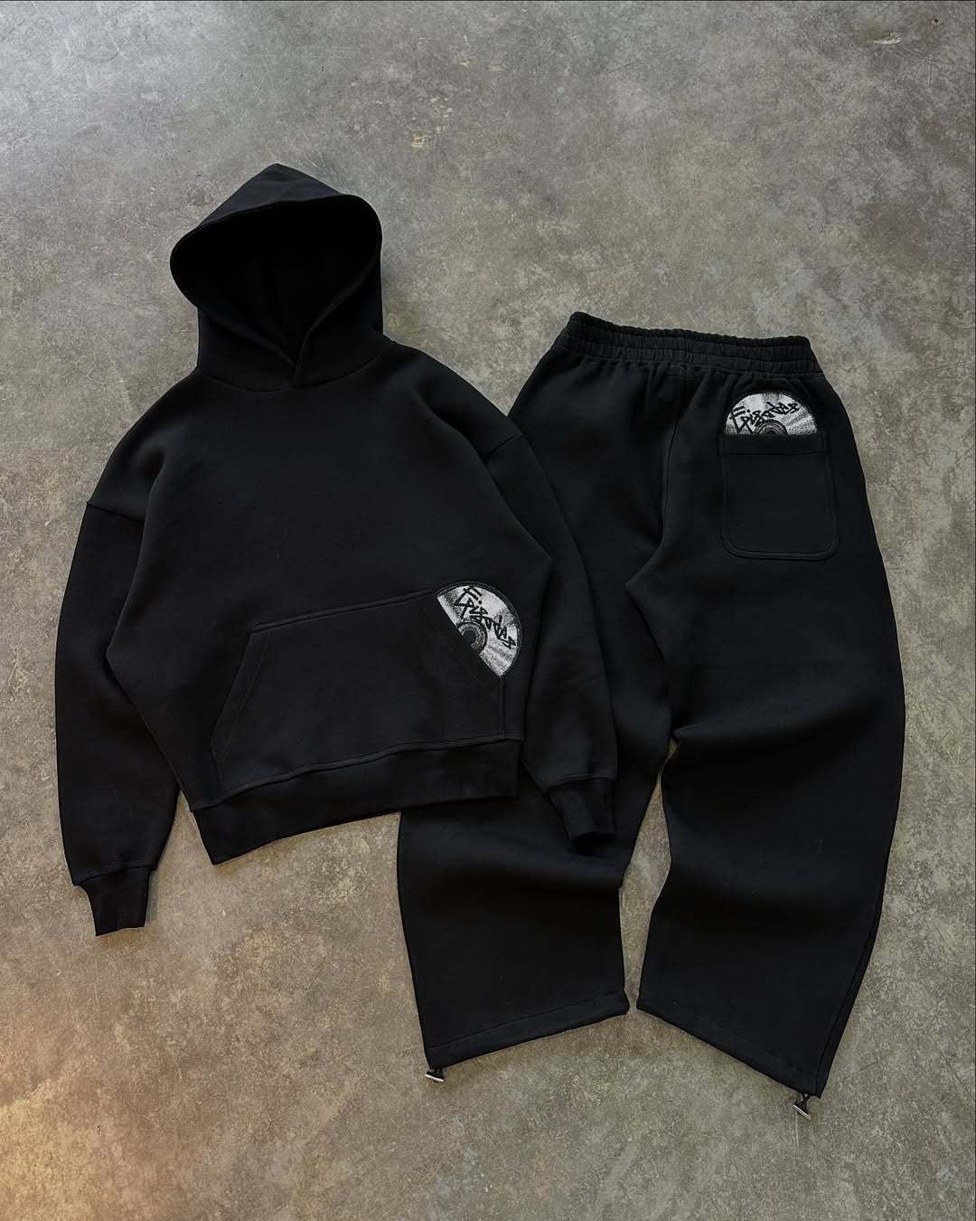 Unique CD embroidered hoodie sweatshirt and pants