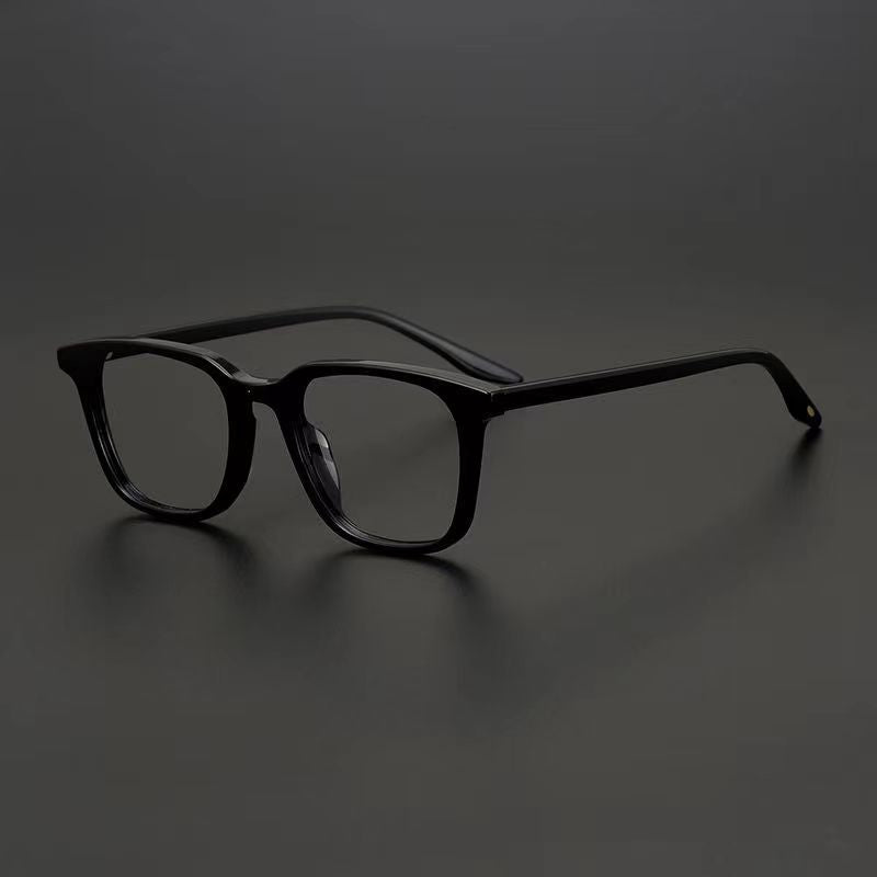 Retro-style frosted square-frame glasses