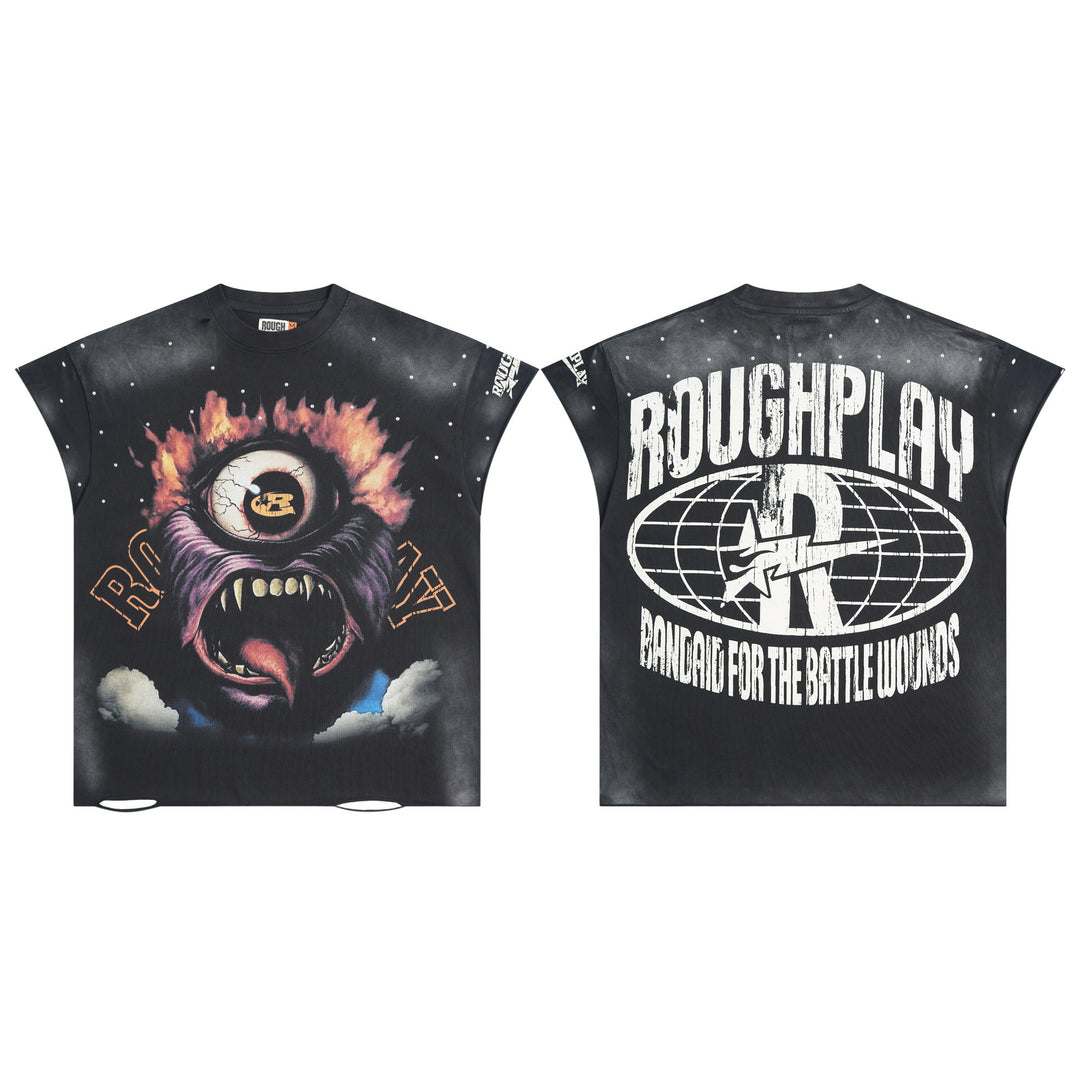 RoughPlay NYC Distressed, Ripped, and Sparkling Short-Sleeve T-Shirt